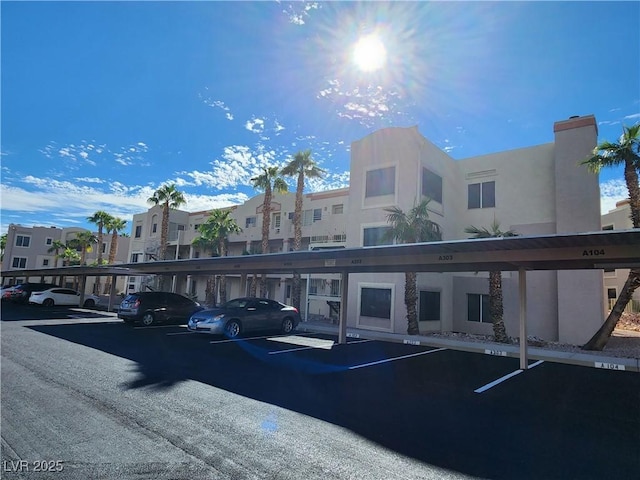 view of covered parking lot