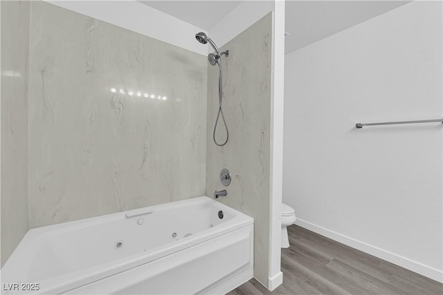 1913 Piccolo Way, Las Vegas, NV 89146 - bathroom with toilet, wood finished floors, baseboards, and a combined bath / shower with jetted tub