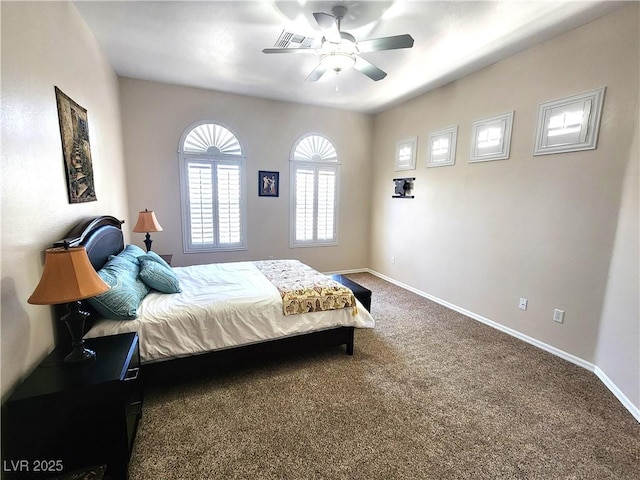 2809 Winslow Springs Dr, Henderson, NV 89052 - bedroom with carpet, baseboards, and ceiling fan