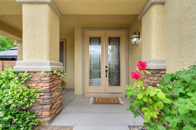 6335 Iginlas Goal Ave, Las Vegas, NV 89131 - entrance to property featuring french doors and stucco siding