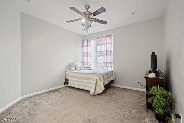 6335 Iginlas Goal Ave, Las Vegas, NV 89131 - carpeted bedroom with baseboards, a ceiling fan, and visible vents