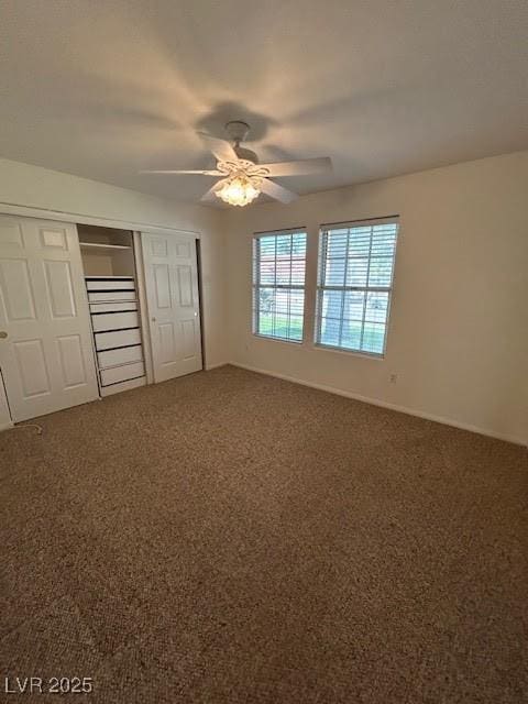 7650 Butterscotch Ct, Las Vegas, NV 89131 - unfurnished bedroom featuring carpet flooring, a closet, and a ceiling fan
