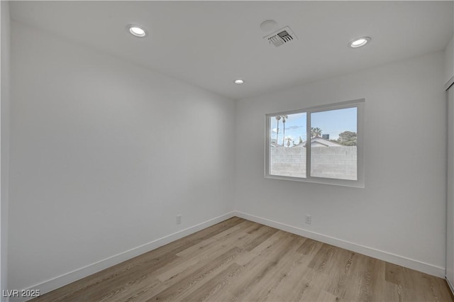 4419 Fairmont Cir, Las Vegas, NV 89147 - empty room with visible vents, recessed lighting, baseboards, and light wood-type flooring