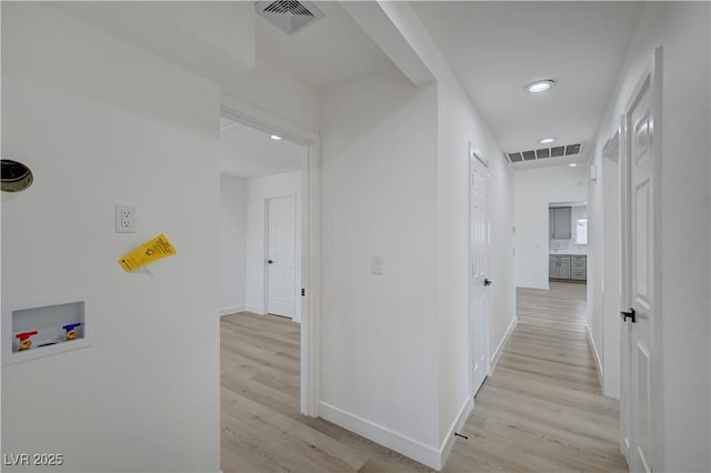 4419 Fairmont Cir, Las Vegas, NV 89147 - hall featuring visible vents, recessed lighting, baseboards, and light wood-type flooring