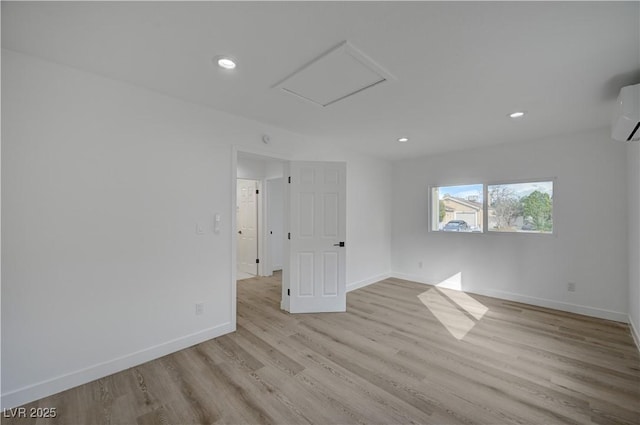 4419 Fairmont Cir, Las Vegas, NV 89147 - unfurnished room with recessed lighting, baseboards, attic access, and light wood-type flooring