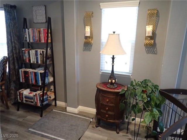 4361 Duck Harbor Ave, North Las Vegas, NV 89031 - sitting room with baseboards, a wealth of natural light, and wood finished floors
