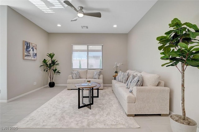 10251 Tiger Milkweed St, Las Vegas, NV 89141 - living area featuring ceiling fan and recessed lighting