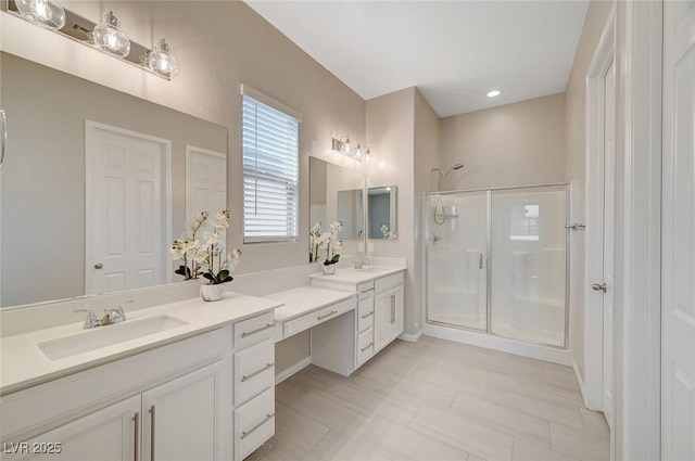 10251 Tiger Milkweed St, Las Vegas, NV 89141 - bathroom with a shower stall and vanity