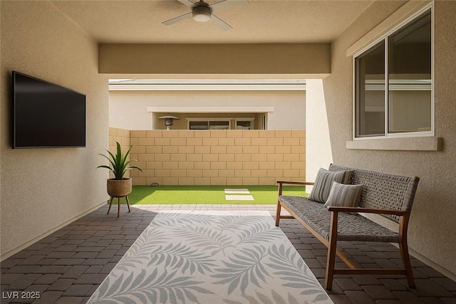 10251 Tiger Milkweed St, Las Vegas, NV 89141 - view of patio / terrace with ceiling fan