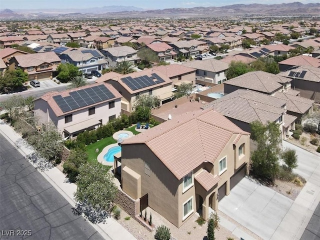 drone / aerial view with a residential view