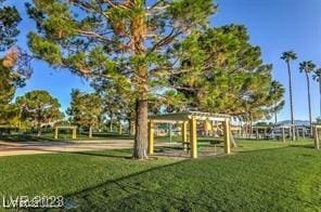 view of community featuring a yard