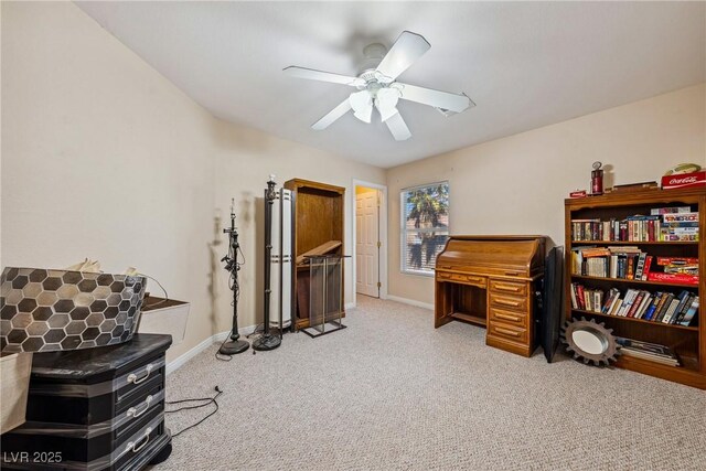 248 Hyssop Ct, Henderson, NV 89015 - miscellaneous room featuring ceiling fan, baseboards, and carpet