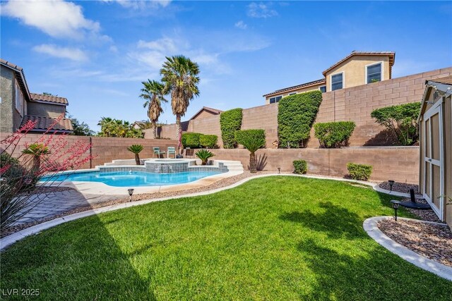 248 Hyssop Ct, Henderson, NV 89015 - view of swimming pool featuring a yard, a fenced in pool, and a fenced backyard