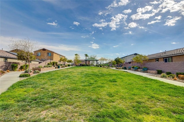view of yard with a residential view