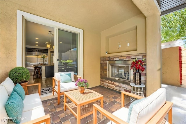 view of patio featuring outdoor lounge area