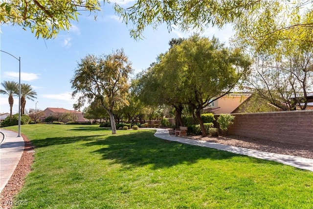 view of yard featuring fence