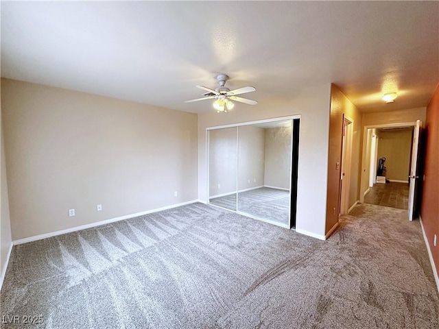 5704 Burdel St, Las Vegas, NV 89149 - unfurnished bedroom with carpet floors, a ceiling fan, baseboards, and a closet
