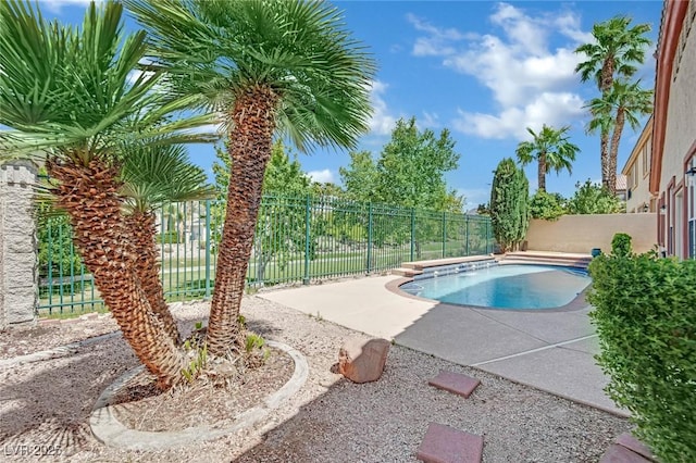 view of pool with a fenced in pool and a fenced backyard