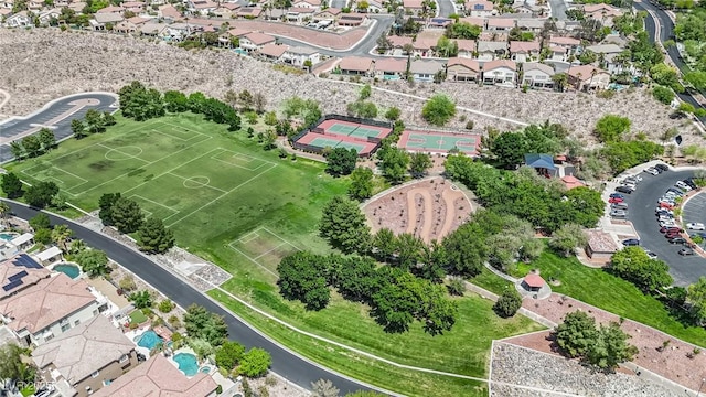 aerial view with a residential view