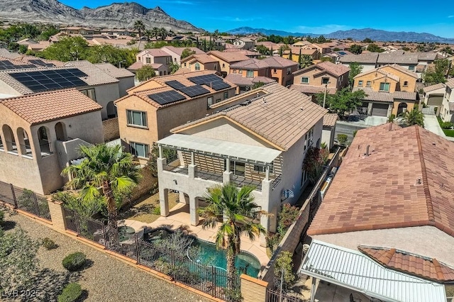 aerial perspective of suburban area featuring mountains