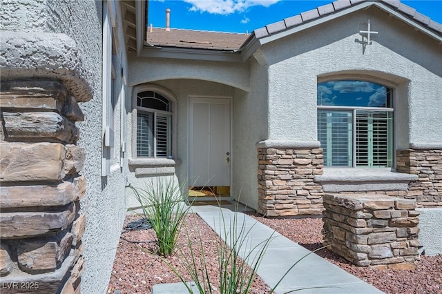 3278 Turning Bridge St, Las Vegas, NV 89135 - entrance to property featuring stucco siding and stone siding