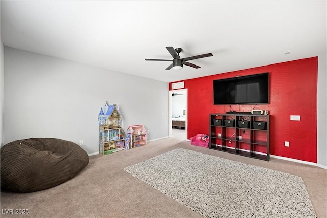 5631 Hill Cliff Ct, North Las Vegas, NV 89031 - recreation room with carpet floors, ceiling fan, and baseboards