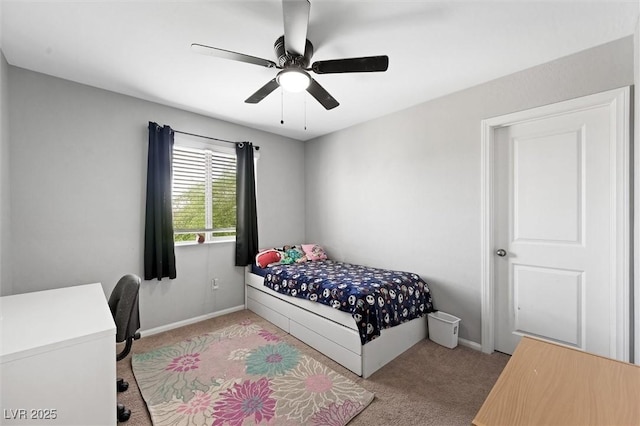 5631 Hill Cliff Ct, North Las Vegas, NV 89031 - bedroom with carpet floors, a ceiling fan, and baseboards
