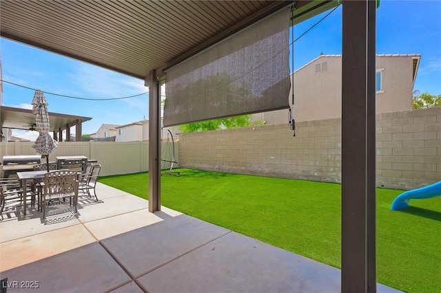 5631 Hill Cliff Ct, North Las Vegas, NV 89031 - view of patio / terrace featuring outdoor dining area and a playground