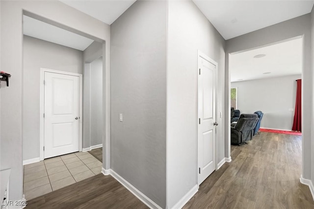 5631 Hill Cliff Ct, North Las Vegas, NV 89031 - hall with wood finished floors and baseboards