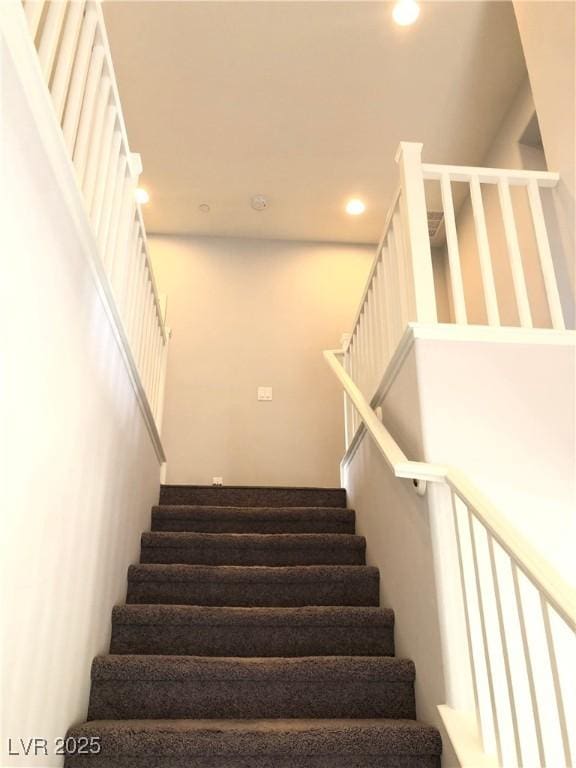 stairway with recessed lighting