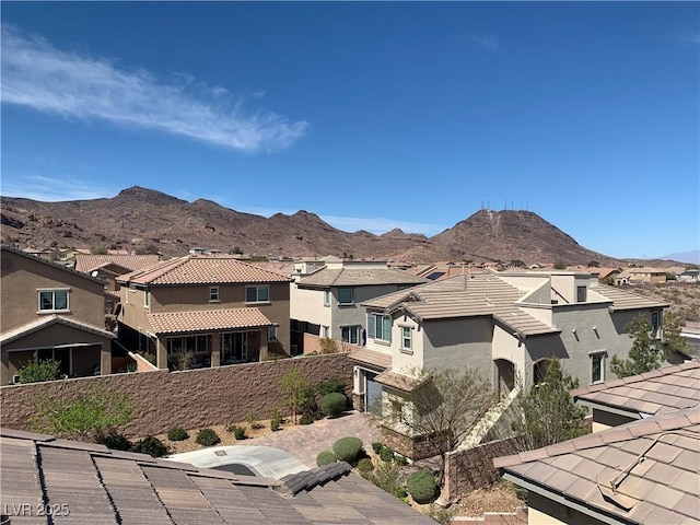 view of mountain feature with a residential view