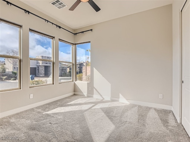 3008 Barrett Springs Ave, Henderson, NV 89044 - carpeted empty room featuring visible vents, a ceiling fan, and baseboards