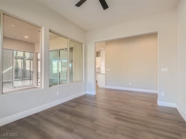 3008 Barrett Springs Ave, Henderson, NV 89044 - empty room with baseboards, a ceiling fan, and wood finished floors