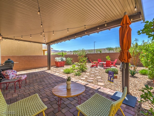 view of patio with a fenced backyard