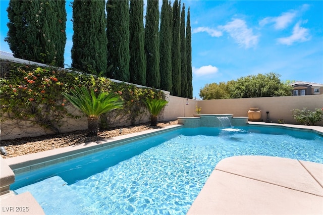 view of pool featuring a fenced in pool and a fenced backyard