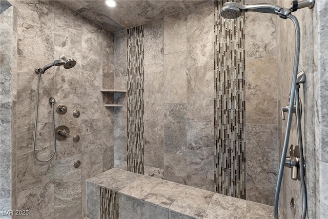 17 Grand Corniche Dr, Henderson, NV 89011 - bathroom with a tile shower and recessed lighting