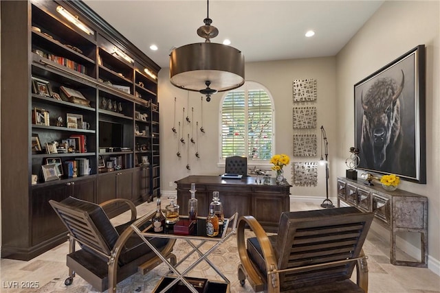17 Grand Corniche Dr, Henderson, NV 89011 - office area with recessed lighting and baseboards