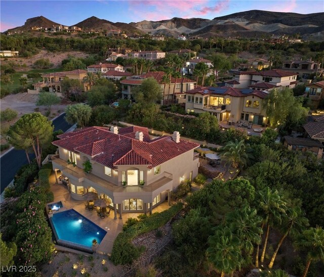 17 Grand Corniche Dr, Henderson, NV 89011 - aerial view at dusk with a mountain view