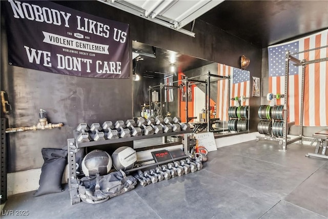 view of workout area