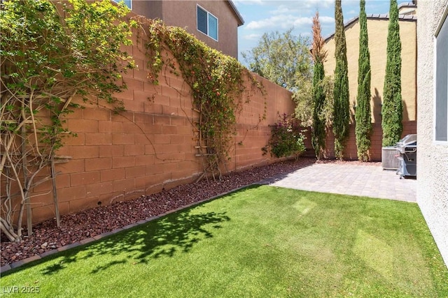 view of yard with a patio area