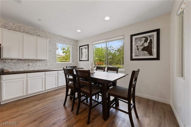 2606 Marvel Astoria St, Henderson, NV 89044 - dining area with baseboards, recessed lighting, and light wood finished floors