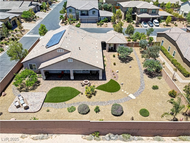 drone / aerial view with a residential view