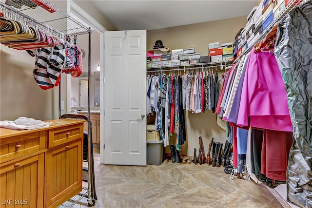 view of walk in closet