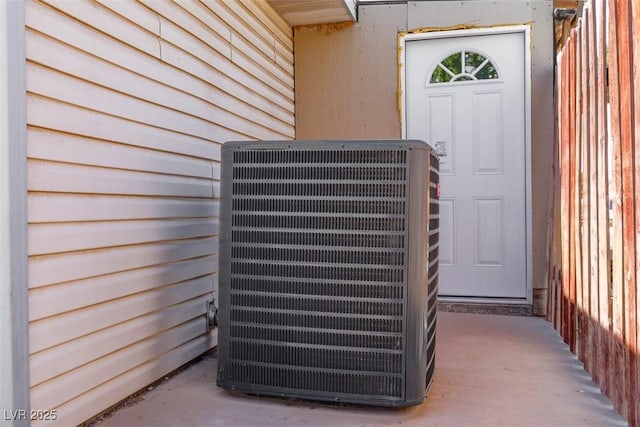entrance to property featuring central AC unit