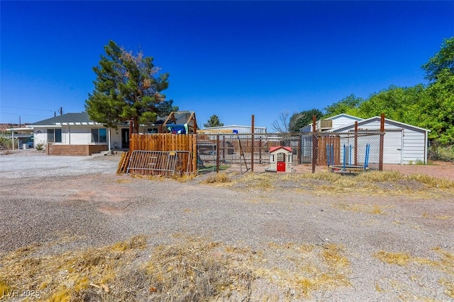 view of yard with fence