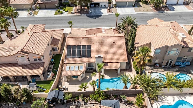drone / aerial view with a residential view