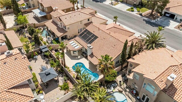 drone / aerial view with a residential view
