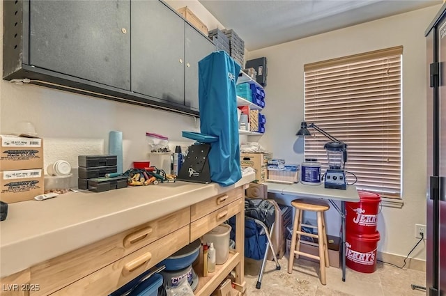 interior space with open shelves