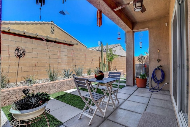 view of patio with a fenced backyard