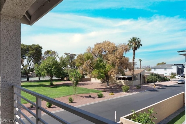 view of road featuring a residential view